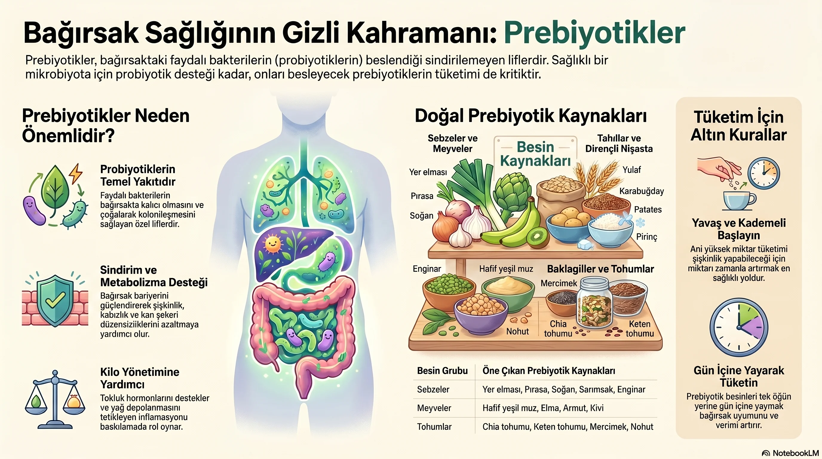 Bağırsak Sağlığı İçin Prebiyotik Besinlerin Önemi
